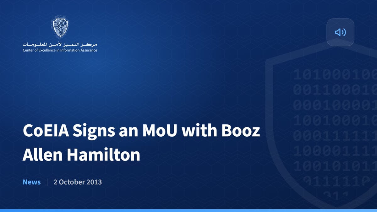 CoEIA Signs an MoU with Booz Allen Hamilton