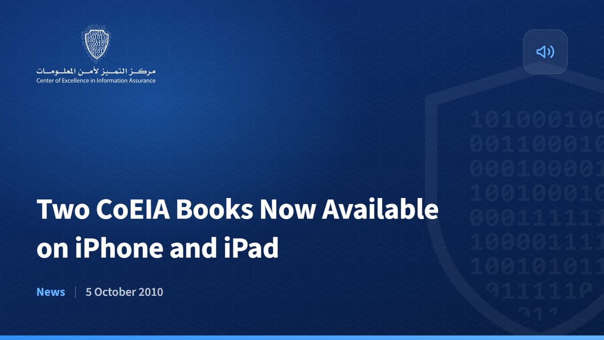 Two CoEIA Books Now Available on iPhone and iPad