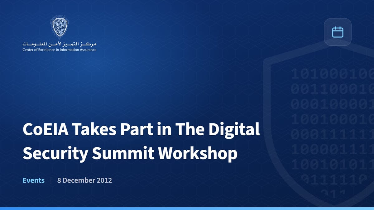 CoEIA Takes Part in The Digital Security Summit Workshop
