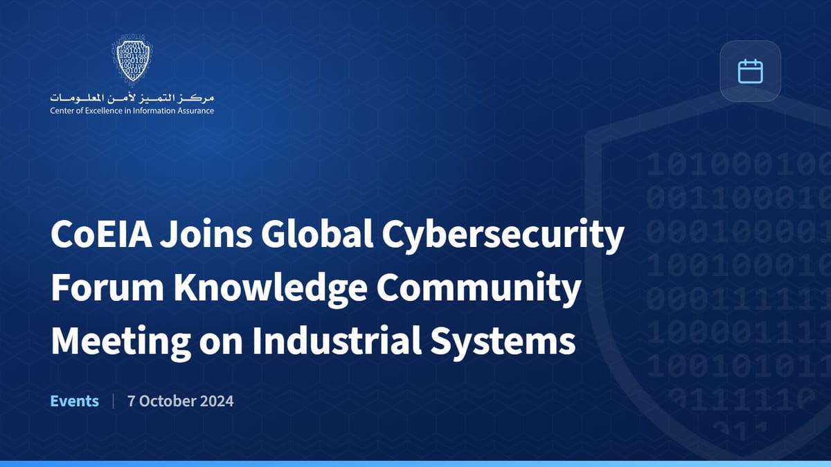 CoEIA Joins Global Cybersecurity Forum Knowledge Community Meeting on Industrial Systems