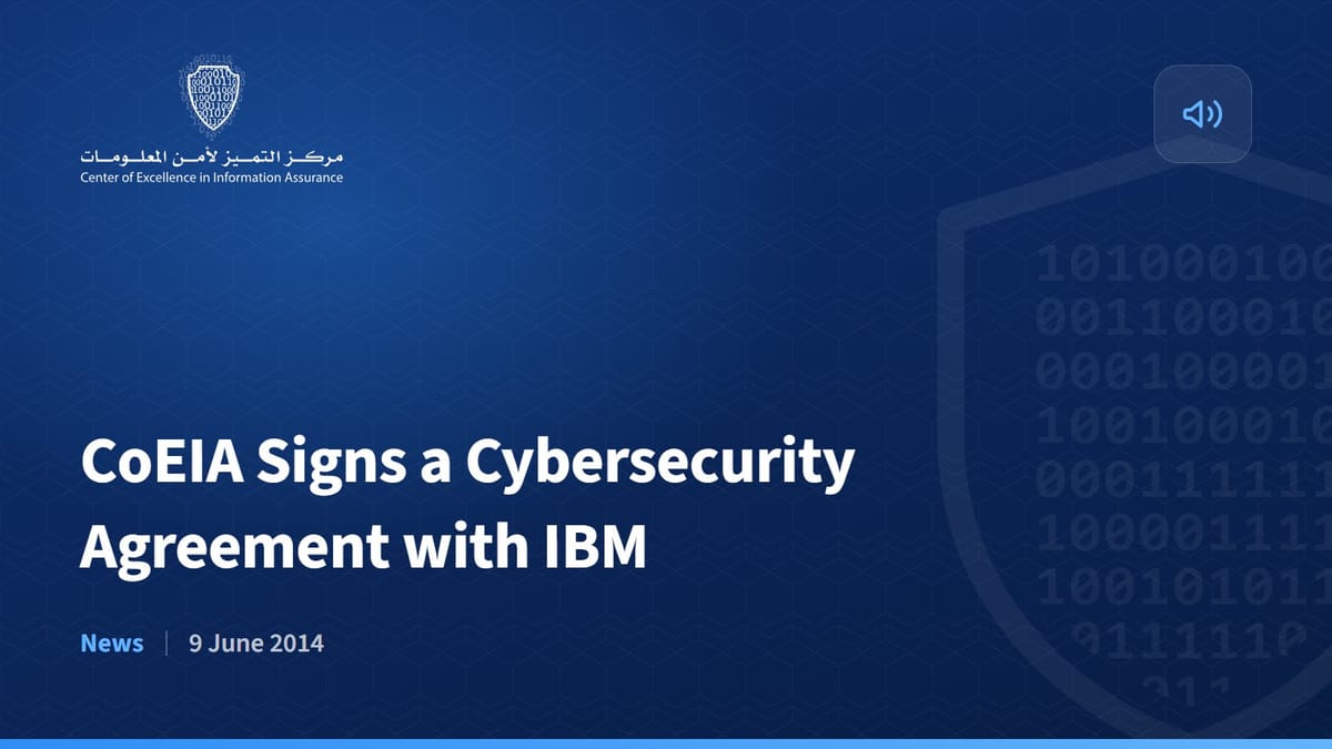 CoEIA Signs a Cybersecurity Agreement with IBM