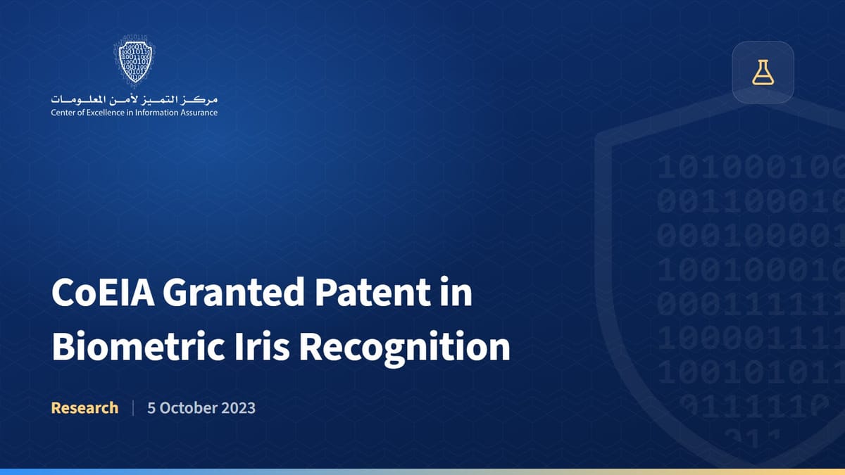 CoEIA Granted Patent in Biometric Iris Recognition