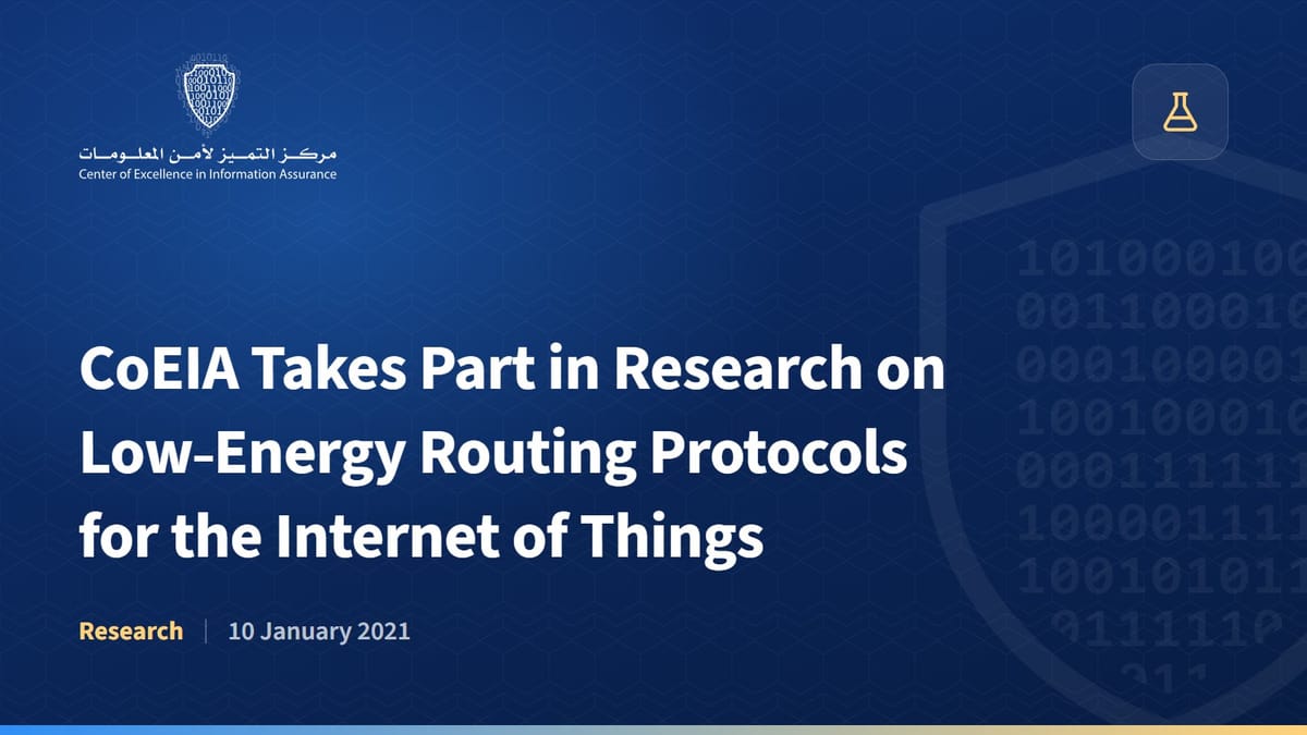 CoEIA Takes Part in Research on Low-Energy Routing Protocols for the Internet of Things