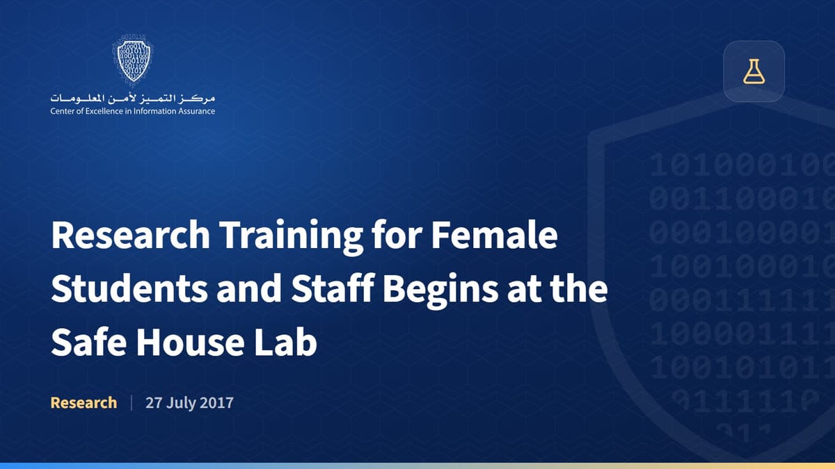 Research Training for Female Students and Staff Begins at the Safe House Lab