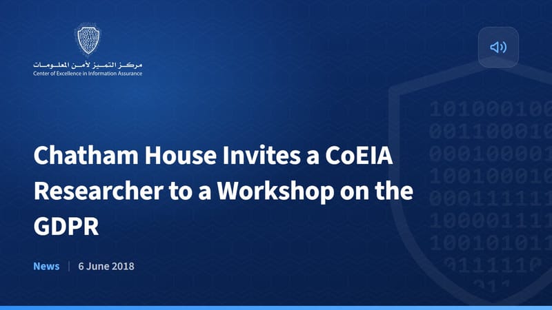 Chatham House Invites a CoEIA Researcher to a Workshop on the GDPR