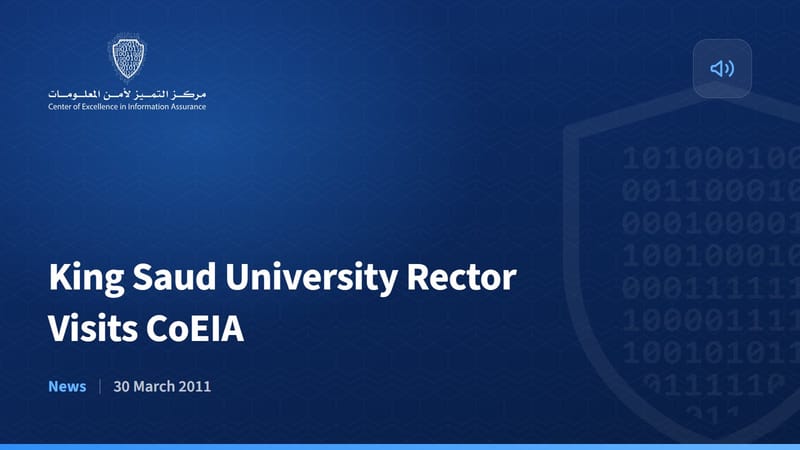 King Saud University Rector Visits CoEIA