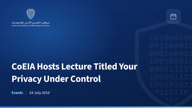 CoEIA Hosts Lecture Titled Your Privacy Under Control