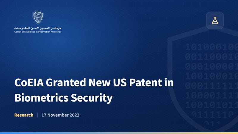 CoEIA Granted New US Patent in Biometrics Security
